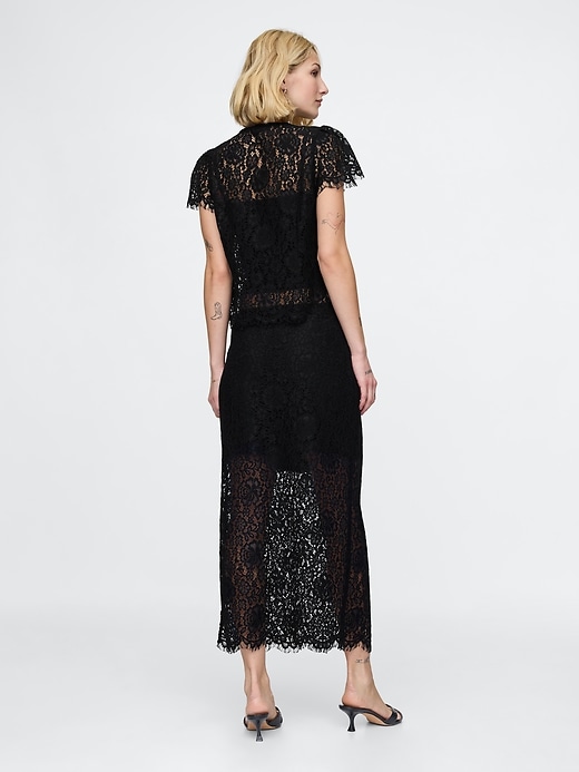 Image number 2 showing, Lace Pull-On Midi Skirt