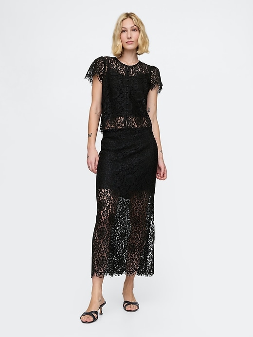 Image number 3 showing, Lace Cap Sleeve Top