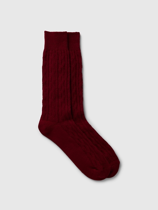 View large product image 1 of 4. Cable-Knit Dress Socks