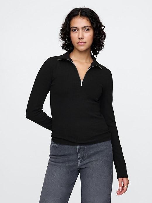 Image number 1 showing, Modern Rib Half-Zip Pullover