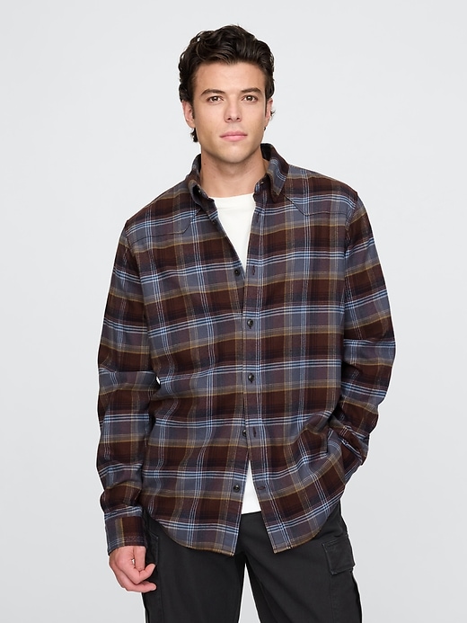 Image number 1 showing, Organic Cotton Flannel Western Shirt