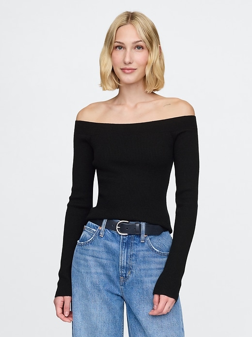 Image number 1 showing, Off-Shoulder Sweater Top