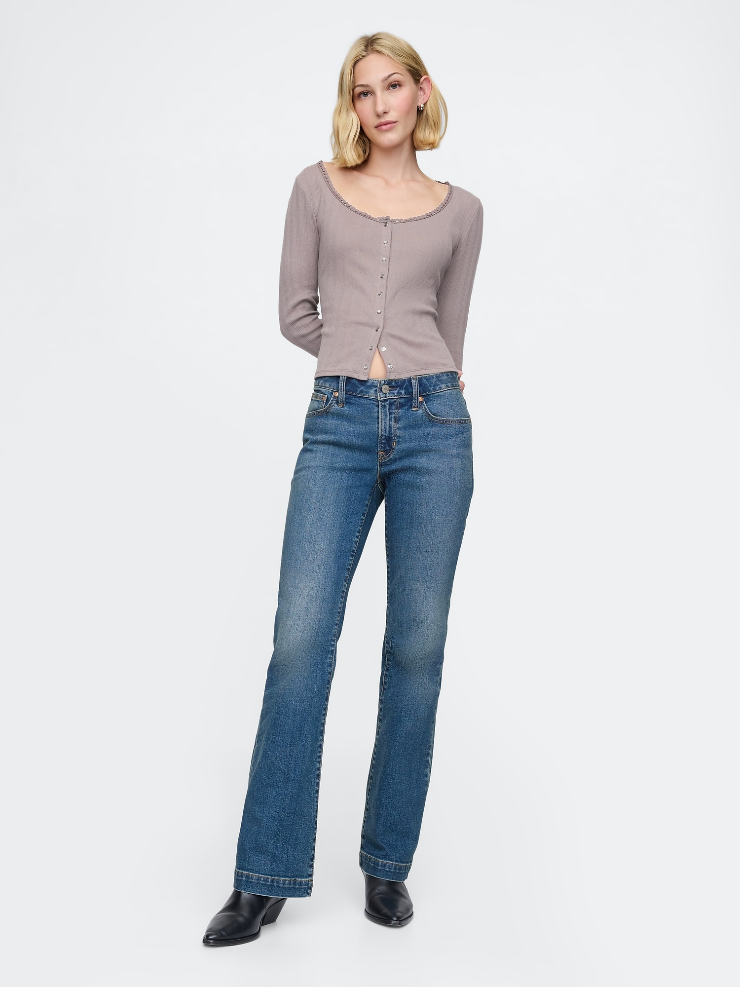 Low Rise Long & Lean Jeans - Blue