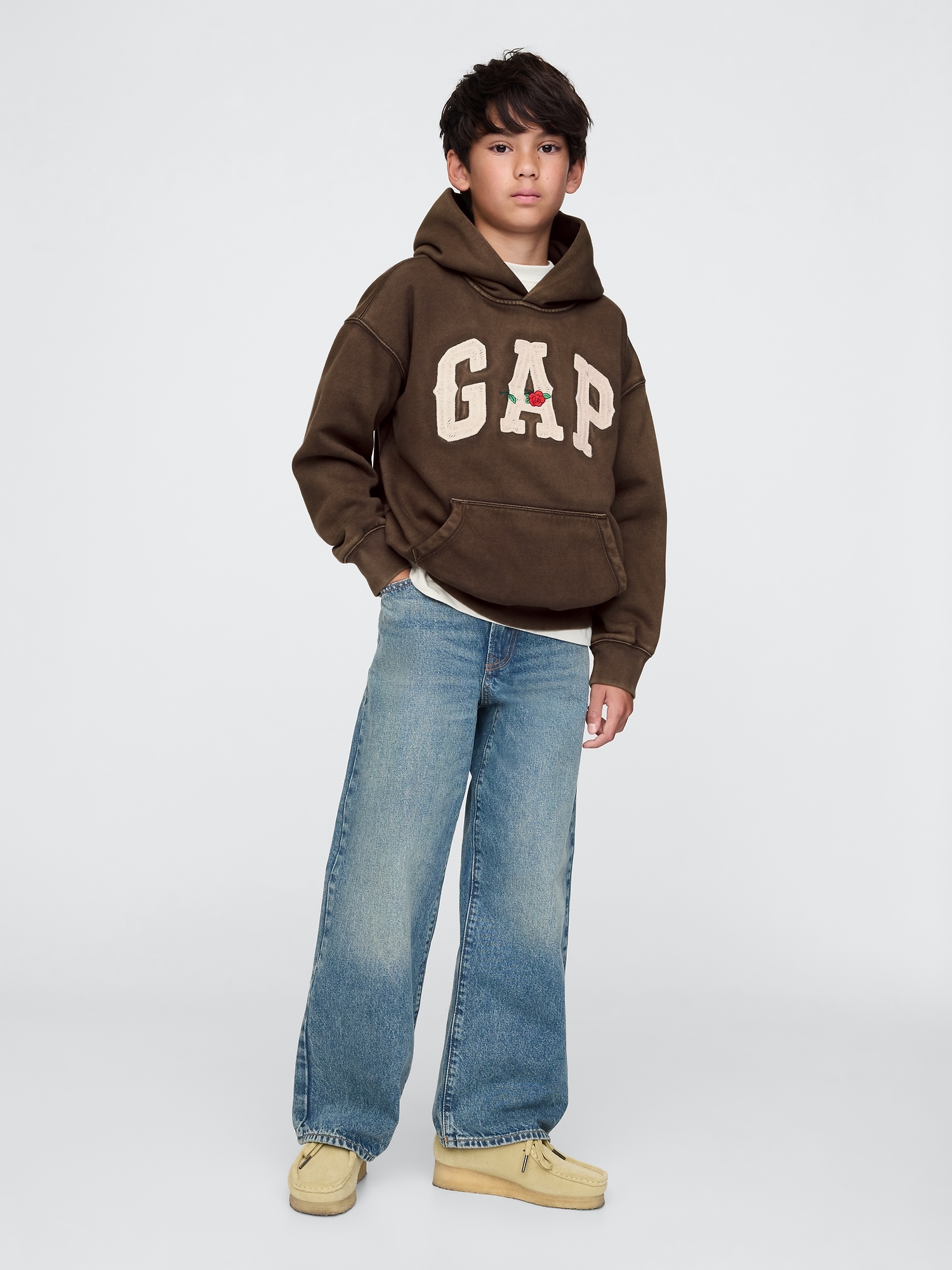 Kids Vintage Soft Western Logo Hoodie