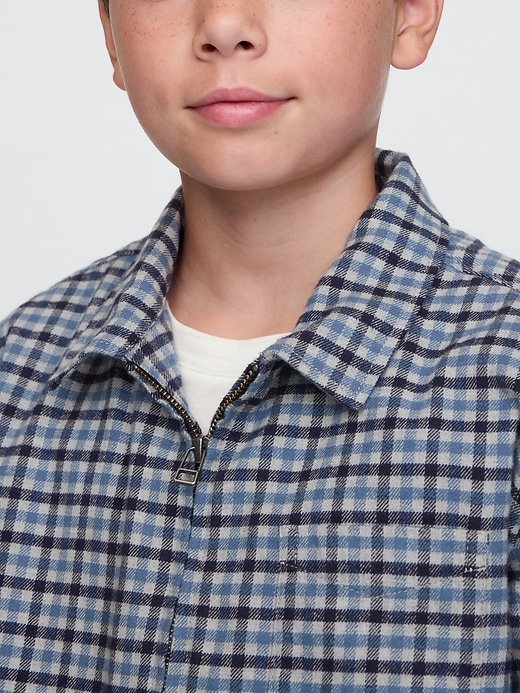 Image number 4 showing, Kids Organic Cotton Flannel Full-Zip Shirt