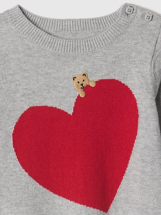 Image number 3 showing, Baby Bear Heart Sweater One-Piece