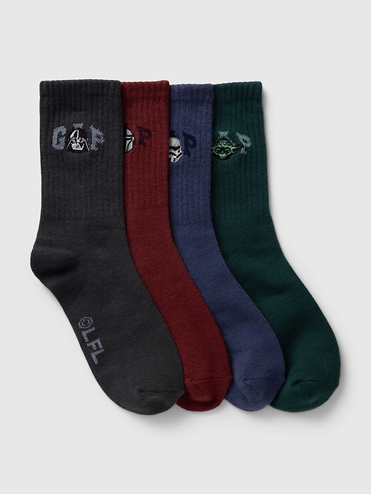 View large product image 1 of 1. Kids Star Wars Logo Crew Socks (4-Pack)