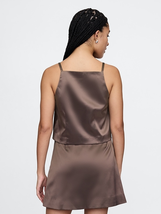 Image number 2 showing, Satin Square-Neck Bow Top