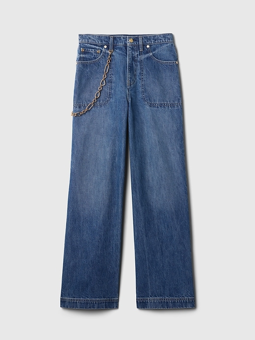 Image number 8 showing, Gap × Cult Gaia High Rise Stride Chain Jeans