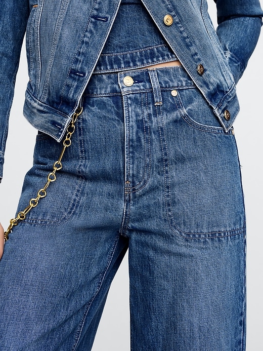 Image number 2 showing, Gap × Cult Gaia High Rise Stride Chain Jeans