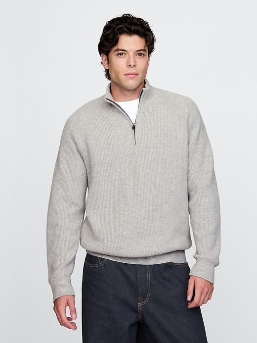 Image number 1 showing, CashSoft Textured Quarter-Zip Pullover