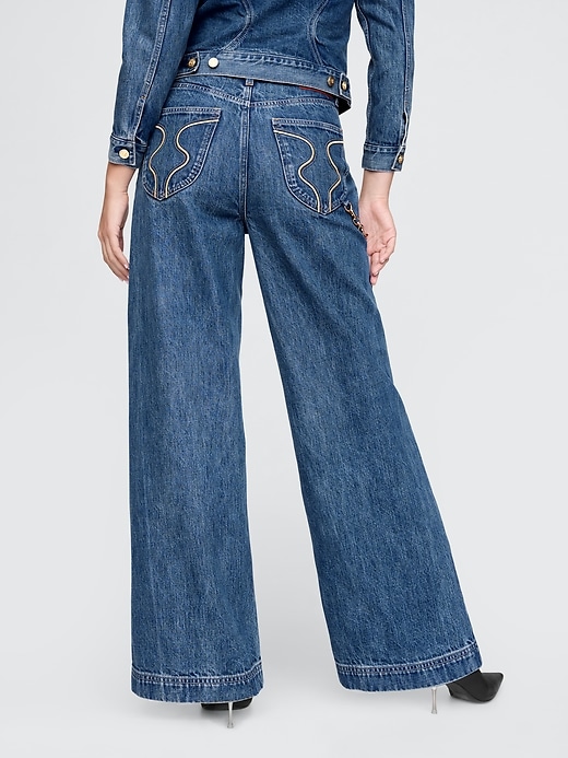 Image number 5 showing, Gap × Cult Gaia High Rise Stride Chain Jeans