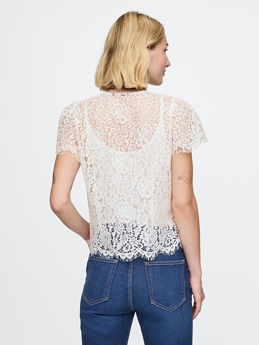 Image number 2 showing, Lace Cap Sleeve Top