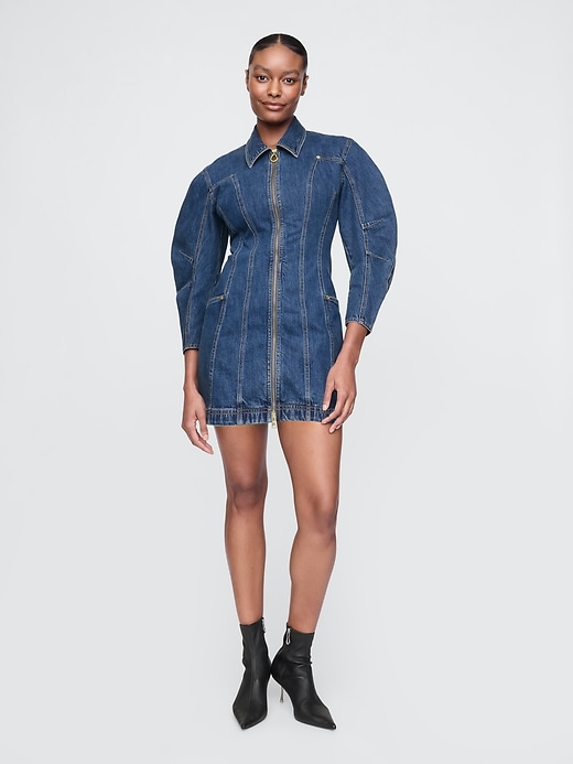 Image number 1 showing, Gap × Cult Gaia Barrel Denim Mini Dress