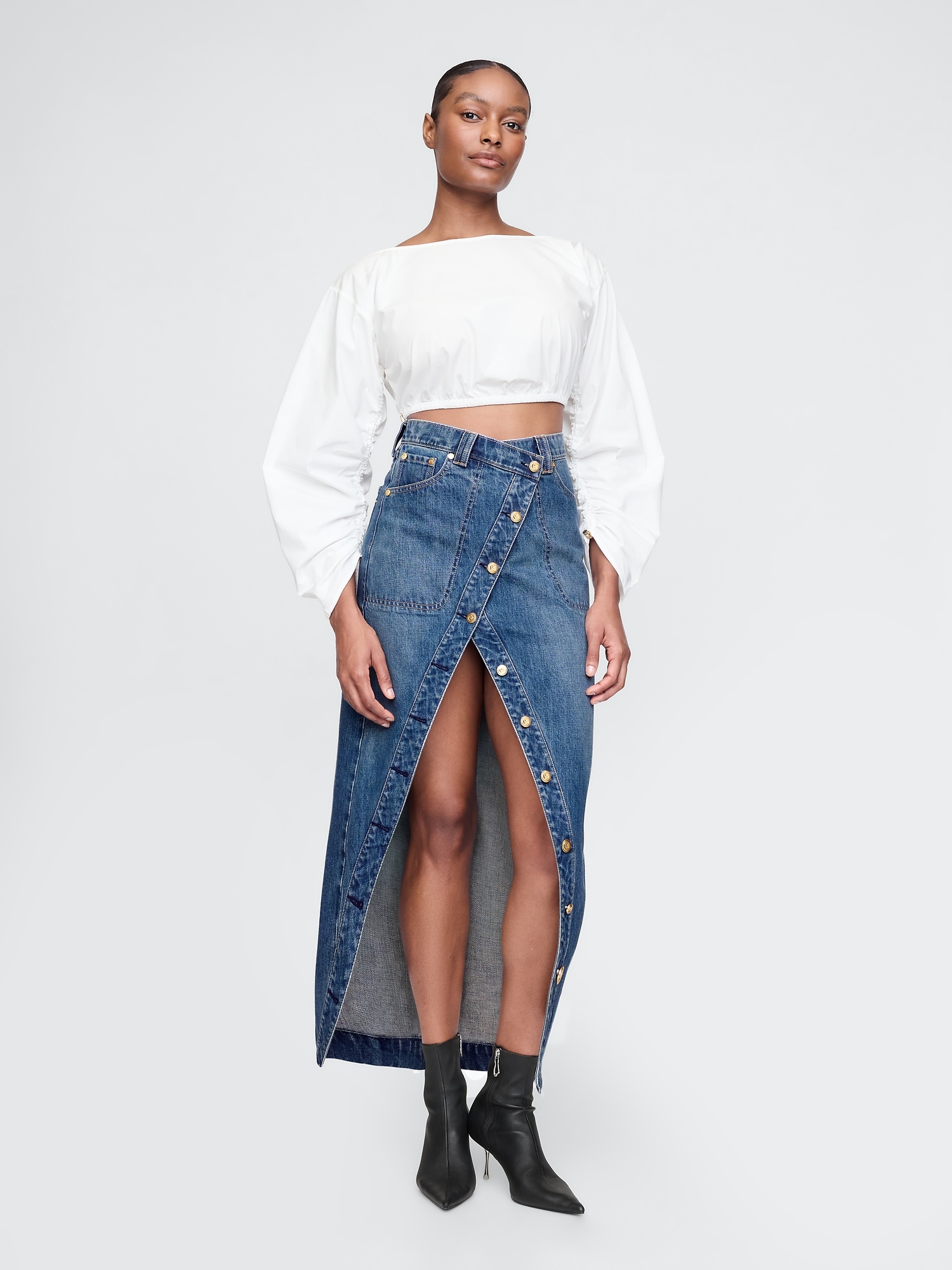 Denim wrap skirt gap hotsell