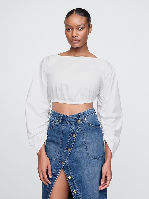 Image number 1 showing, Gap × Cult Gaia Ruched Cropped Top