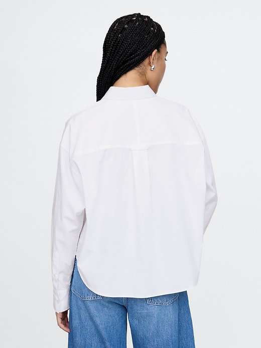 Image number 2 showing, Organic Cotton Poplin Cropped Big Shirt