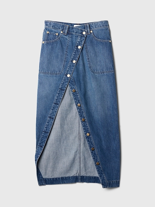 Image number 5 showing, Gap × Cult Gaia Asymmetrical Denim Maxi Skirt