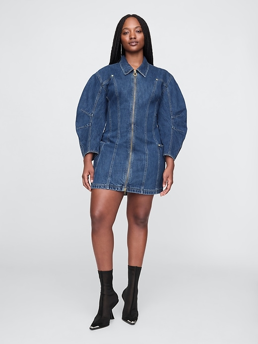 Image number 5 showing, Gap × Cult Gaia Barrel Denim Mini Dress