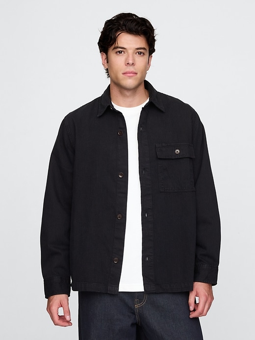 Image number 1 showing, Railroad Striped Denim Overshirt