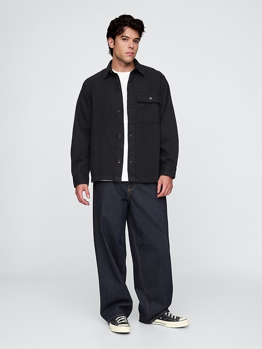 Image number 2 showing, Railroad Stripe Denim Overshirt