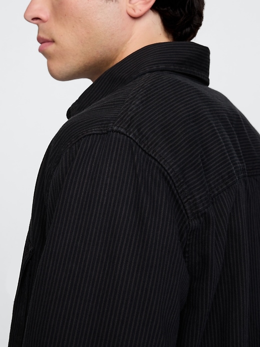 Image number 3 showing, Railroad Stripe Denim Overshirt