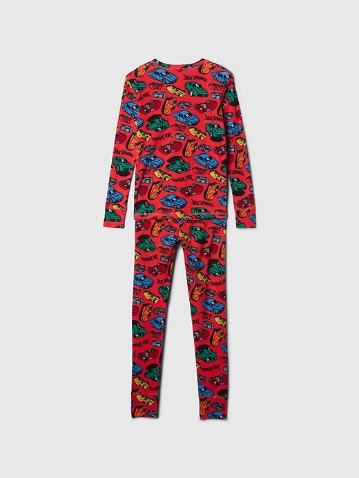 Image number 2 showing, Kids Organic Brushed Cotton Hot Wheels PJ Set