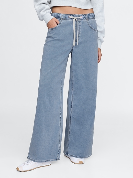 Image number 2 showing, Mid Rise Knit Easy Baggy Jeans