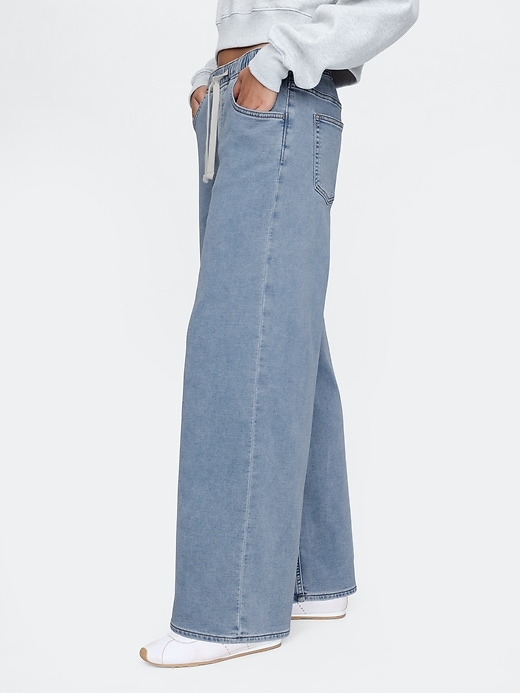 Image number 3 showing, Mid Rise Knit Easy Baggy Jeans