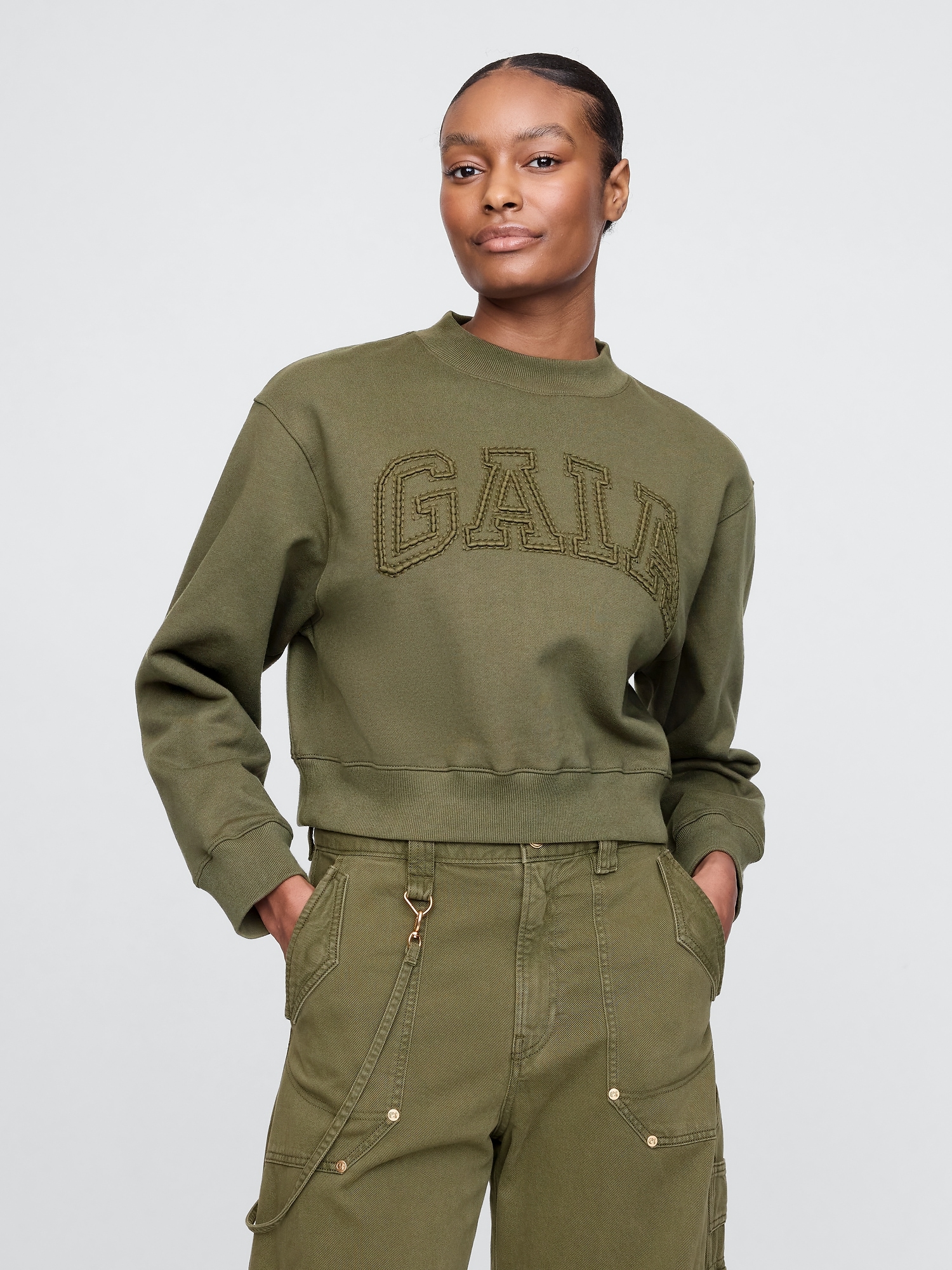 Gap x Cult Gaia Cropped Logo Sweatshirt