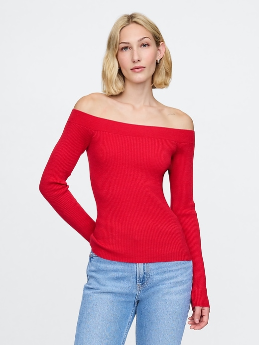 Image number 1 showing, Off-Shoulder Sweater Top