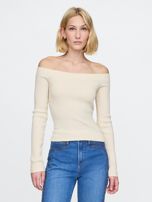 Image number 1 showing, Off-Shoulder Sweater Top