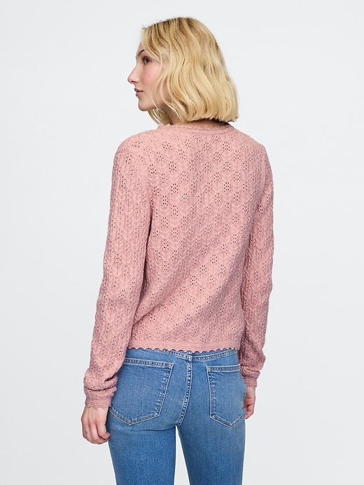 Image number 2 showing, CashSoft Pointelle Cardigan