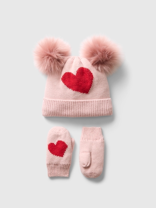 View large product image 1 of 1. babyGap CashSoft Heart Beanie Set