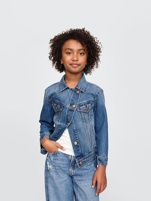 Image number 1 showing, Gap × Cult Gaia Kids Asymmetrical Denim Jacket