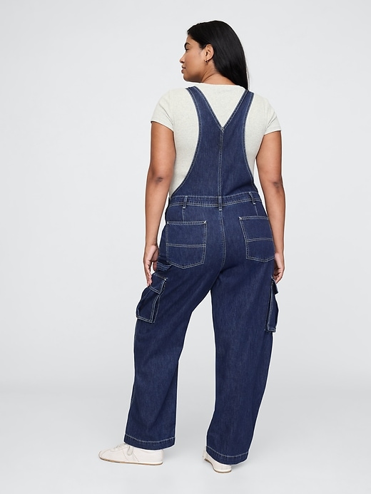 Image number 5 showing, Relaxed Denim Cargo Overalls