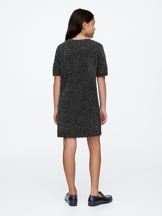 Image number 2 showing, Kids Fuzzy Metallic Sweater Dress