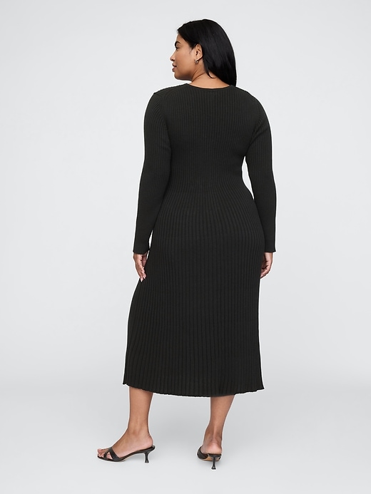 Image number 6 showing, V-Neck Rib Maxi Sweater Dress