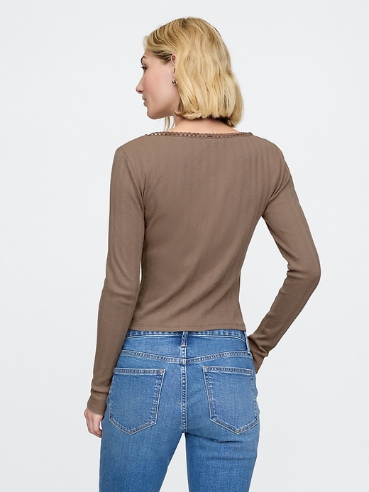 Image number 2 showing, Cropped Pointelle Cardigan