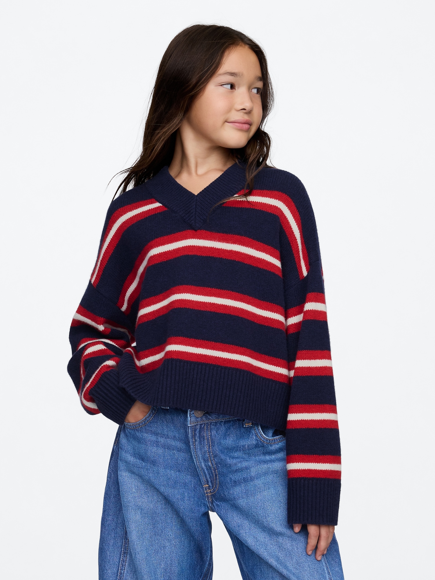 Kids CashSoft Oversized V-Neck Sweater