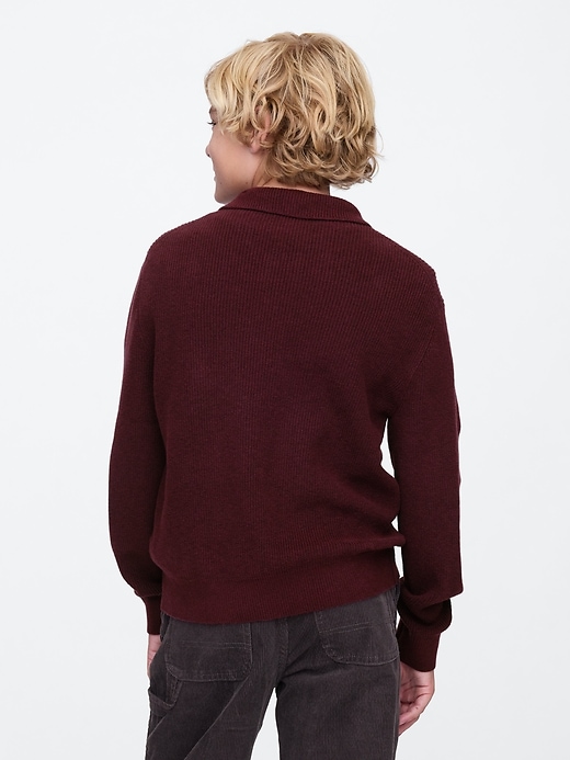 Image number 2 showing, Kids CashSoft Rib Polo Sweater