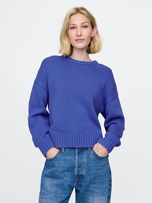 Image number 1 showing, 100% Cotton Relaxed Sweater