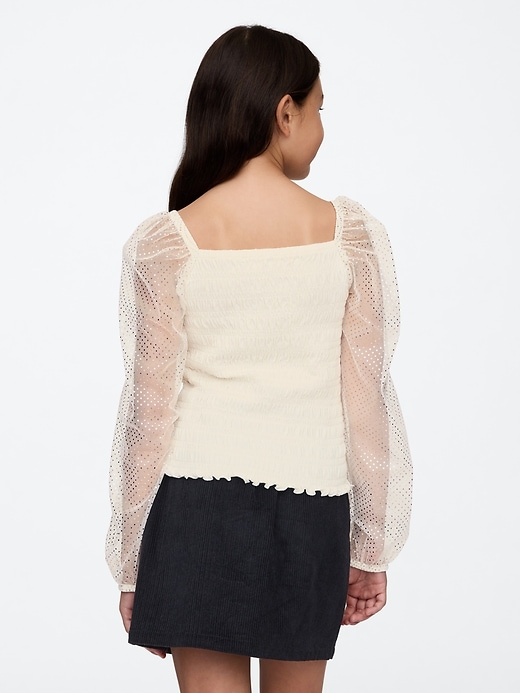 Image number 2 showing, Kids Smocked Puff-Sleeve Top