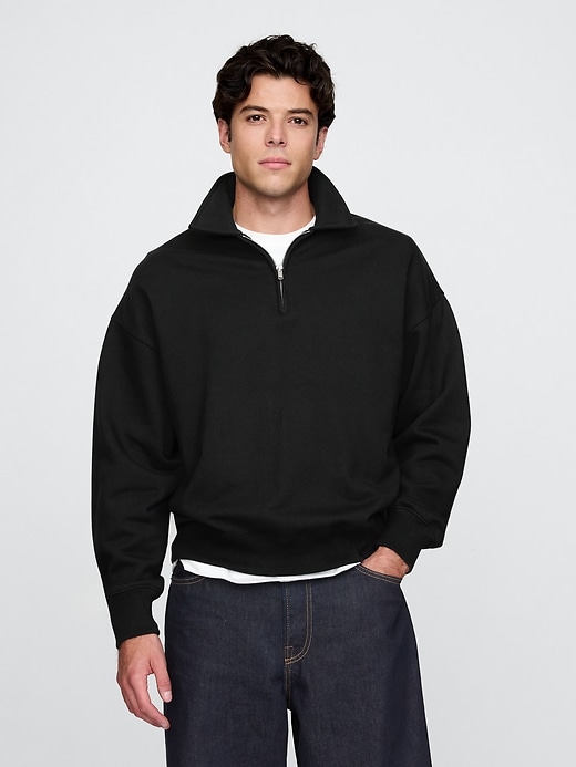 Image number 1 showing, Heavyweight Quarter-Zip Polo Sweatshirt