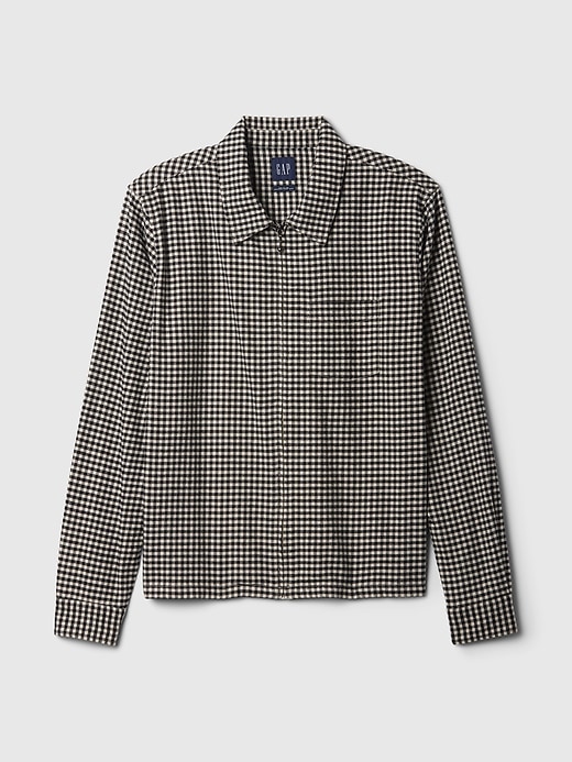 Image number 5 showing, Organic Cotton Flannel Zip Shirt