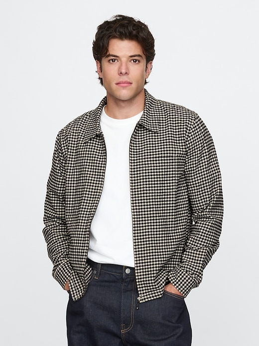 Image number 1 showing, Organic Cotton Flannel Zip Shirt