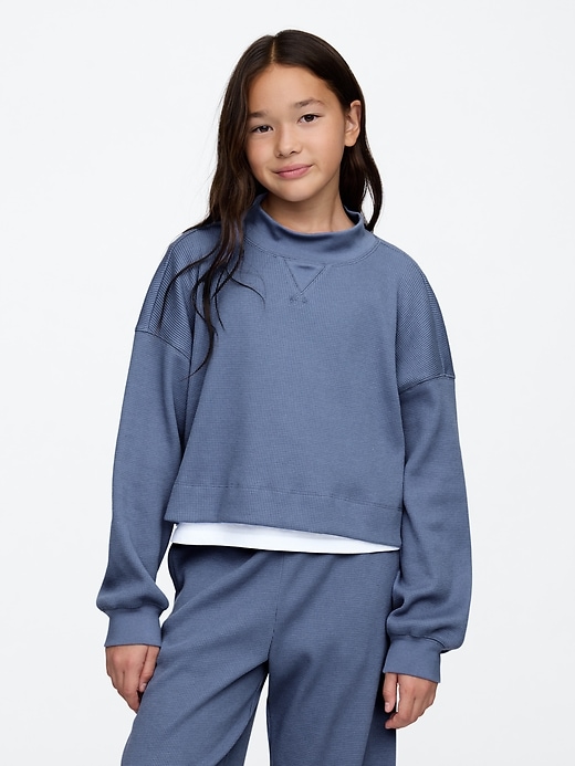 Image number 1 showing, Kids Waffle-Knit Mockneck Top