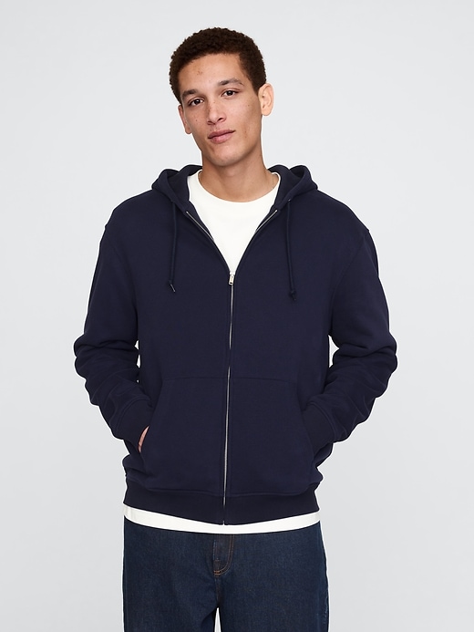 Image number 1 showing, VintageSoft Waffle-Lined Zip Hoodie