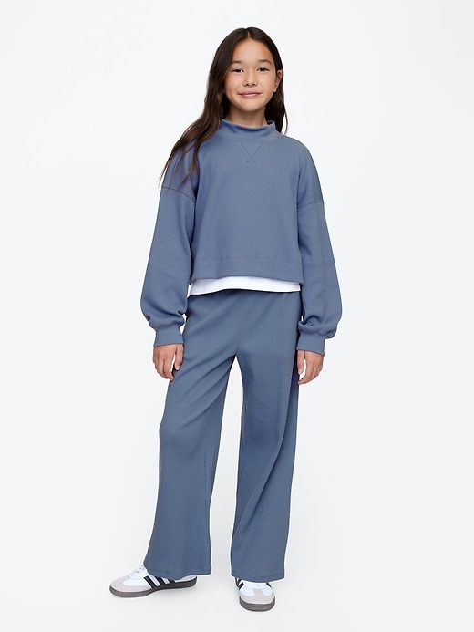 Image number 1 showing, Kids Waffle-Knit Wide-Leg Pants