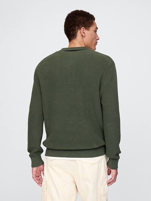 Image number 2 showing, Shaker-Stitch Polo Sweater